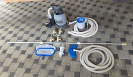 Lot pompe piscine Intex SF80220 filtre sable accessoires