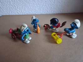 4 alte Schleich Schlümpfe .1978-79,82 Ohne Schürfung. TOP