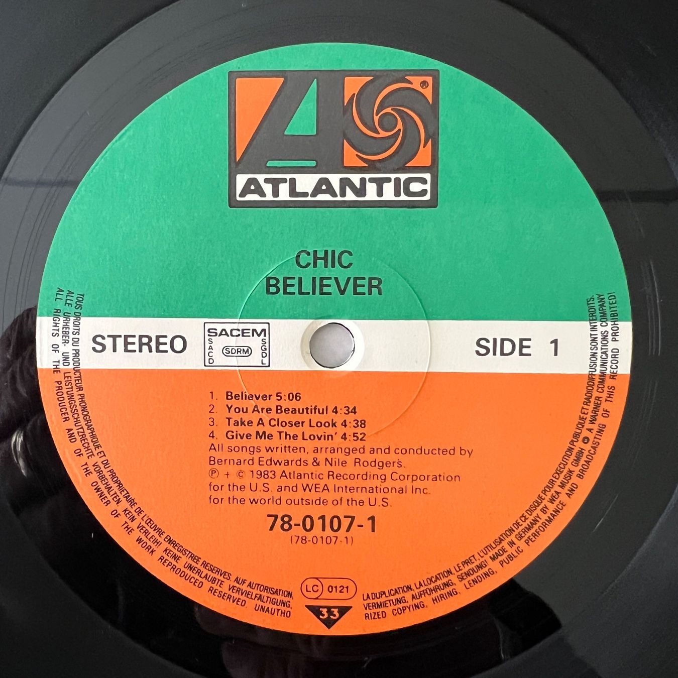 Schallplatten: Chic - Believer / 1. D-Press. 1983 - TOP – Gebraucht aus Gais von soundcave57 2