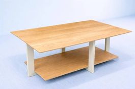 Salontisch Couchtisch BARI Wildeiche massiv weiss 100 x 60