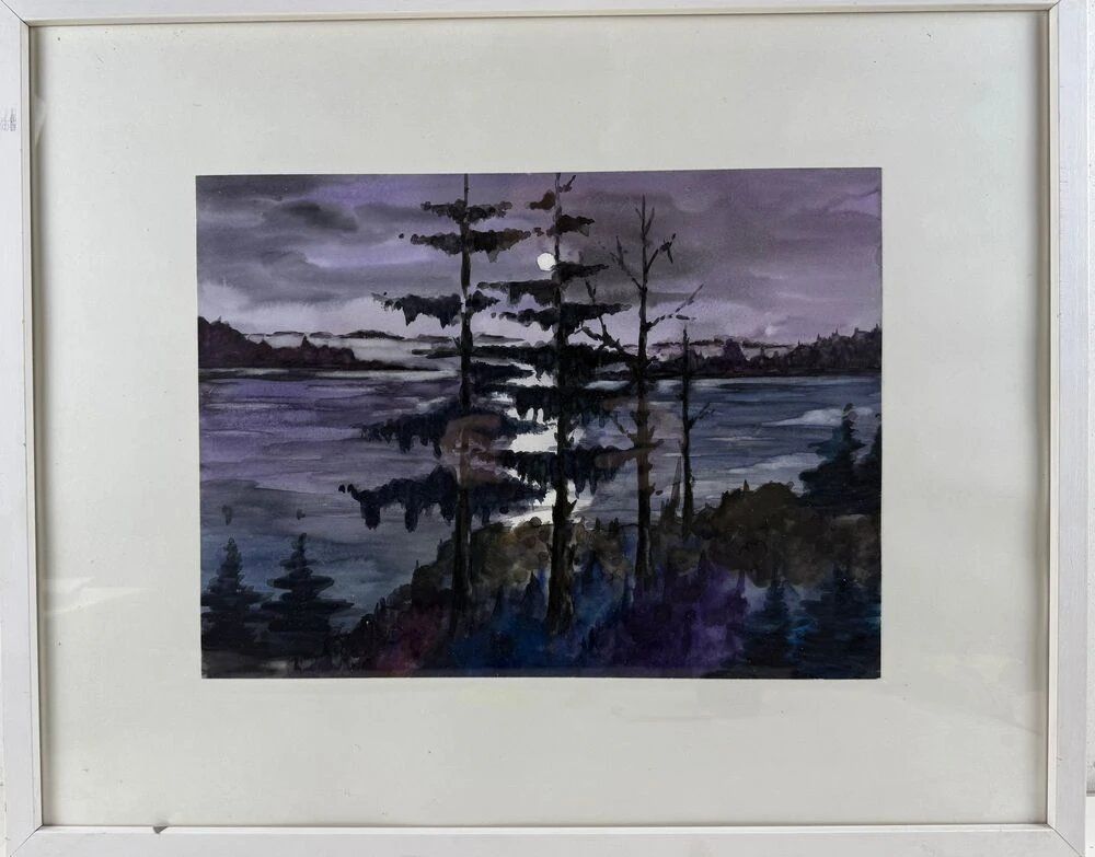 Dipinti: >Mondschein am See< Aquarell – Usato da Hinwil venduto da Unglaubliche-Treffer
