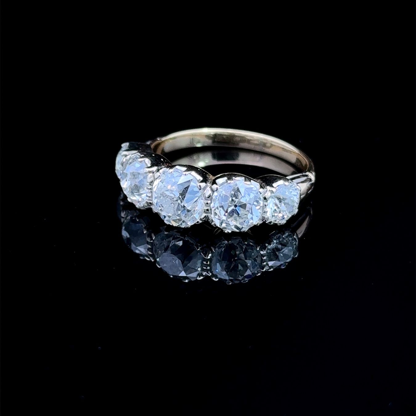 Anelli: 4.04ct Five Stone Victorian Halfhoop Diamond Ring – Usato da Embrach venduto da estzeh1 2