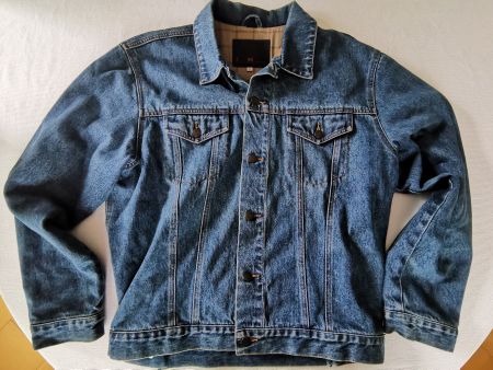 Jeans-Jacke gefüttert/ gr. L (52)/ warm/ Brusttaschen