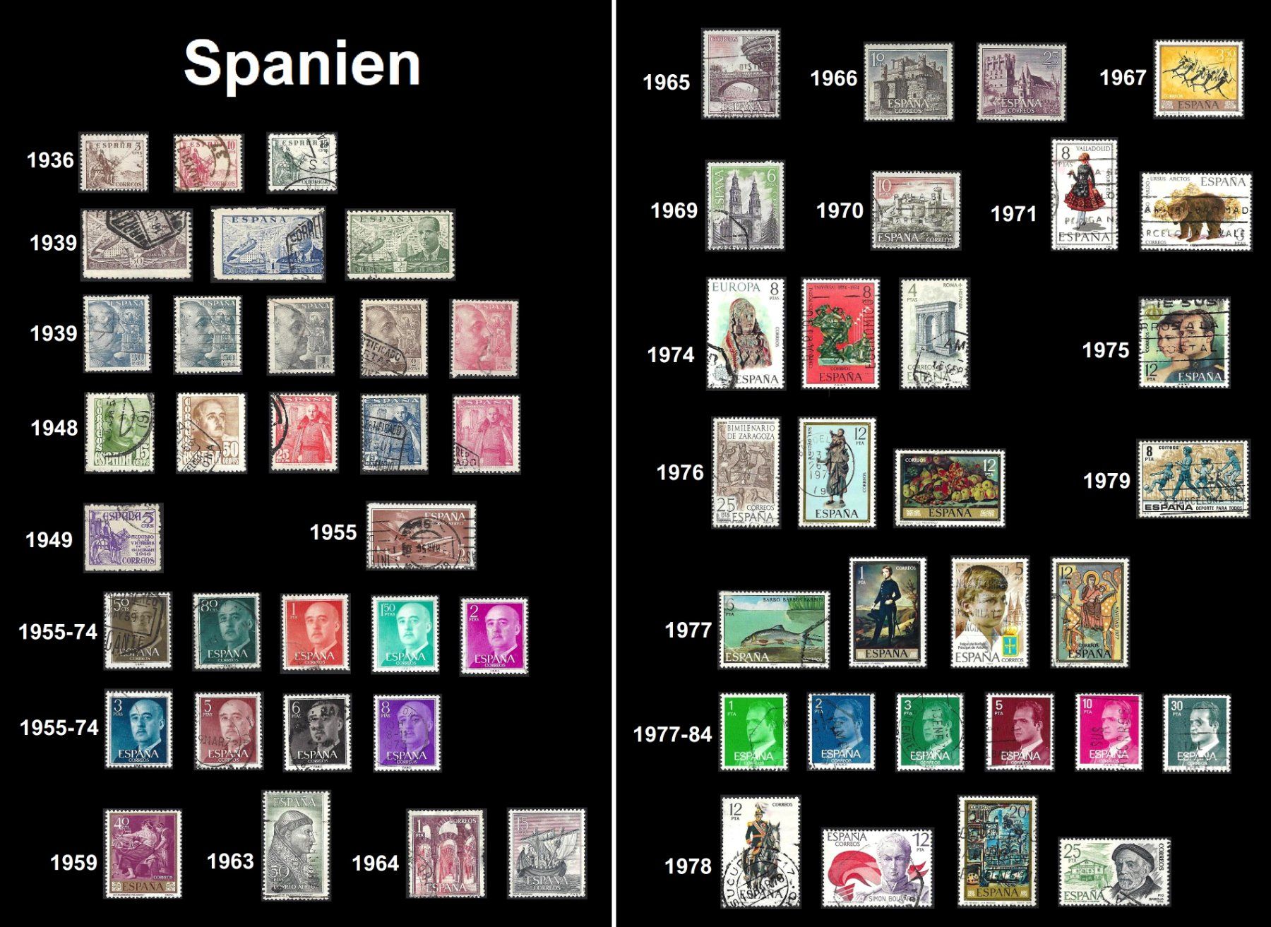 Tutti i francobolli: Spanien, 1936-1978, interessantes Lot – Usato da Baar venduto da miam8