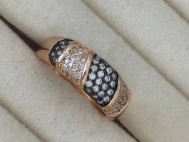 Luxus Elegante Gr.19/9 Ring Farbe: Rosa/Schwarz