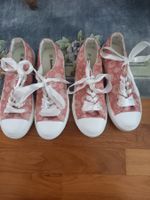 Damen Sneakers mit Blumenmuster weisen Seidenbändern Gr.39