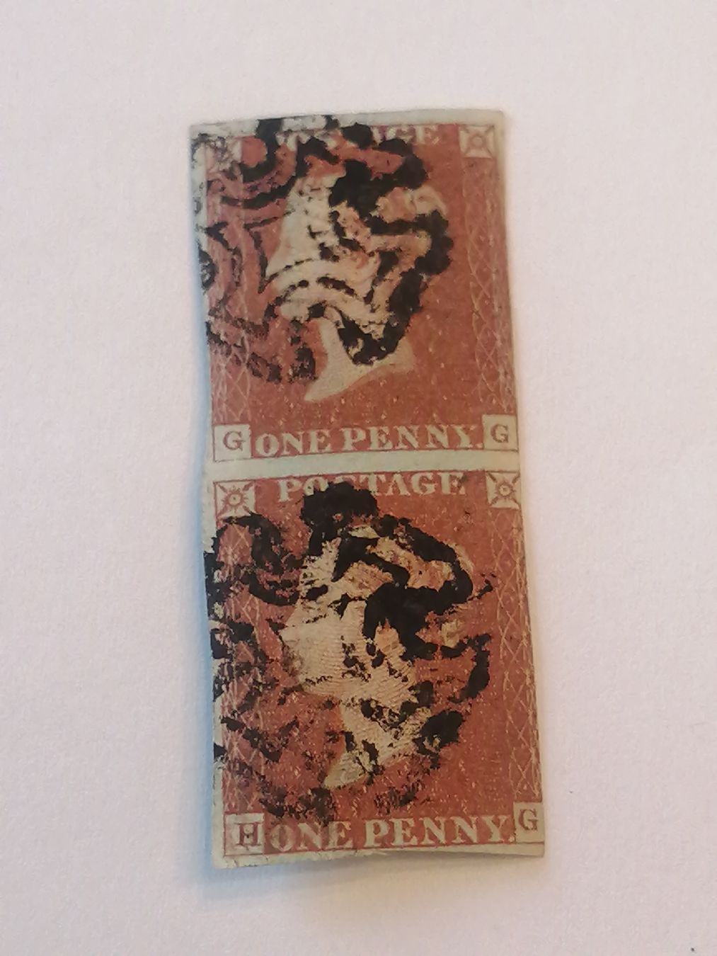 Alle Briefmarken: One Penny Red 1841, Paar – Gebraucht aus Happerswil von tschergi