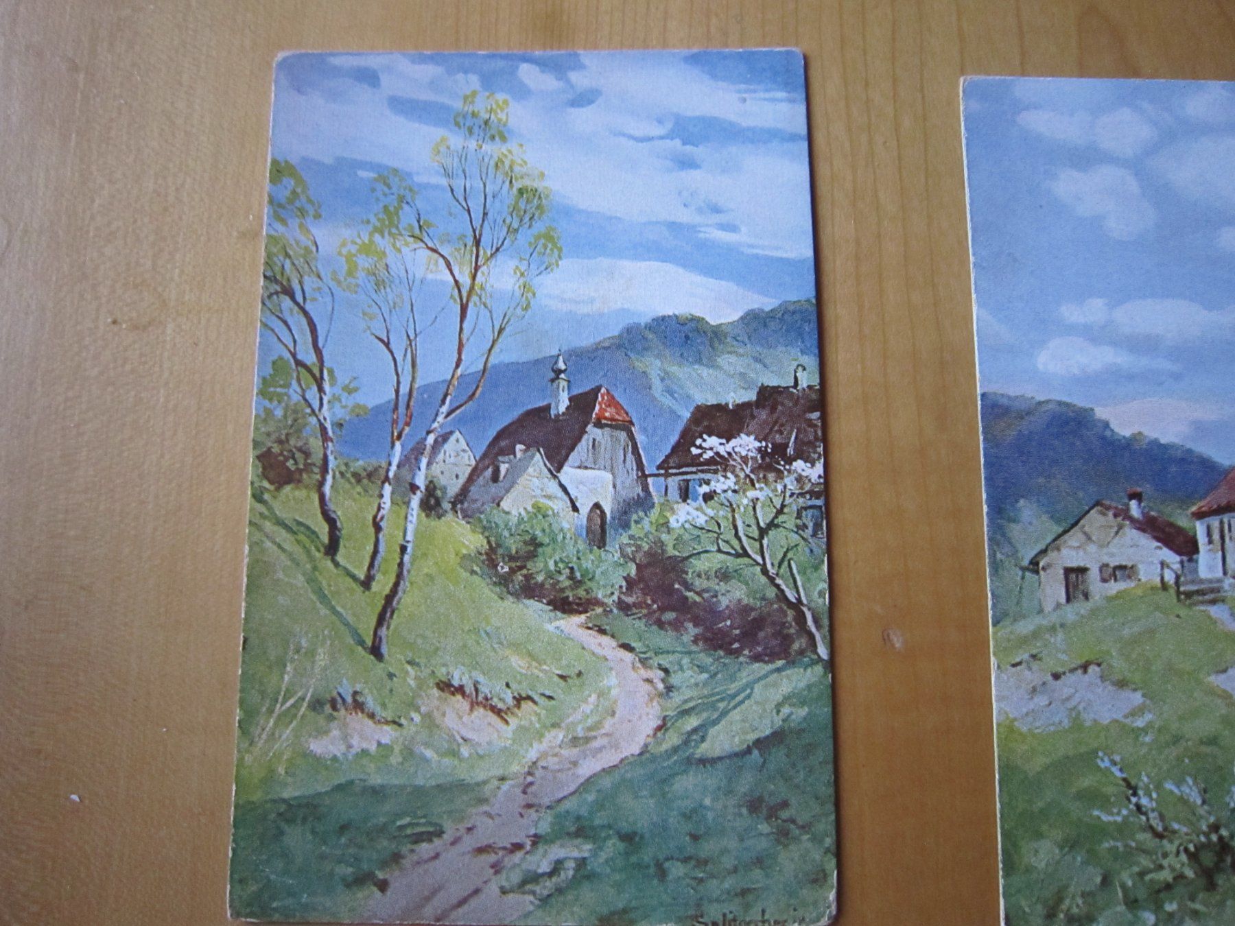 Cartes postales: No 11 zwei antike Postkarten Bergdörfer – D'occasion à Gordola par Polentaefung 1
