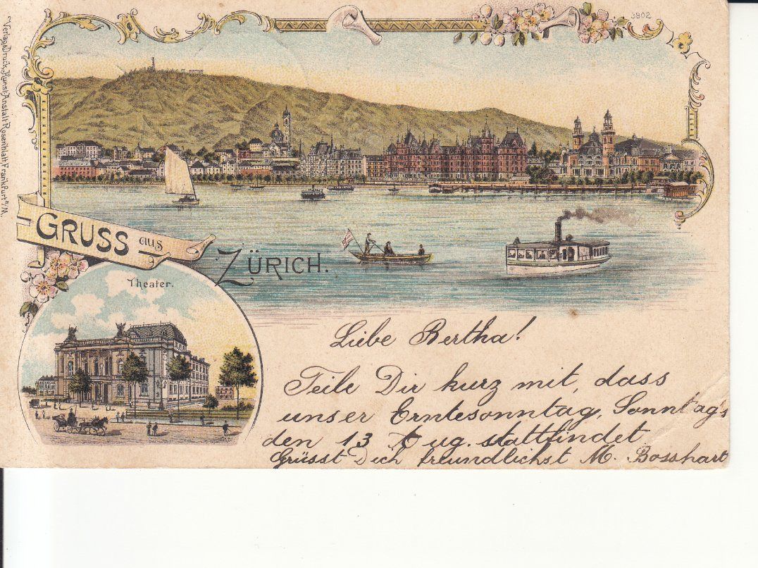 Cartoline postali: Zürich 1899 – Usato da Bürglen TG venduto da StampGraf