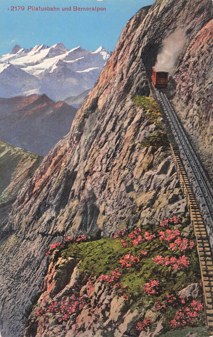 Cartoline postali: Pilatus bahn und berneralpen Eisenbahn – Usato da Biasca venduto da Blenio71