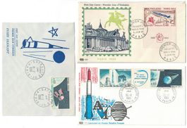 3 FDC - Satelliten Abschüsse mit Marken gestempelt