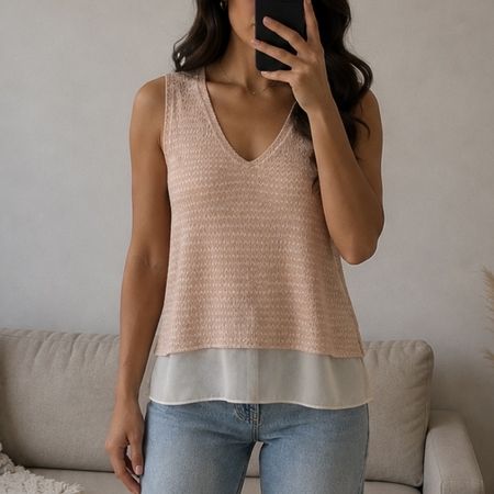 Chic Damen Top / Blusentop Rosé, Grösse S