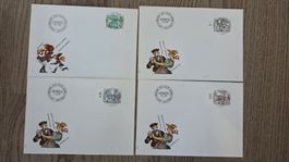 1982/84 4 FDC Vollstempel Volksbräuche