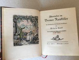 🟡antik Mini Buch Phantasien Bremer Ratskeller W. Hauff 1920