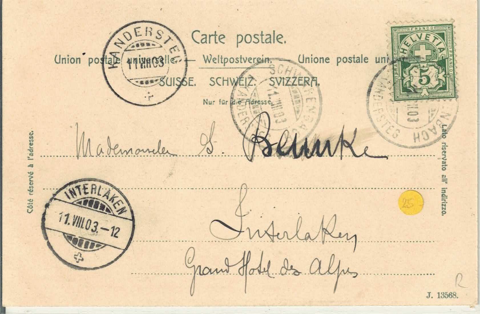 Cartoline postali: Hotel Schwarenbach - Gemmipass - Litho – Usato da Ettingen venduto da Kartenplanet 1