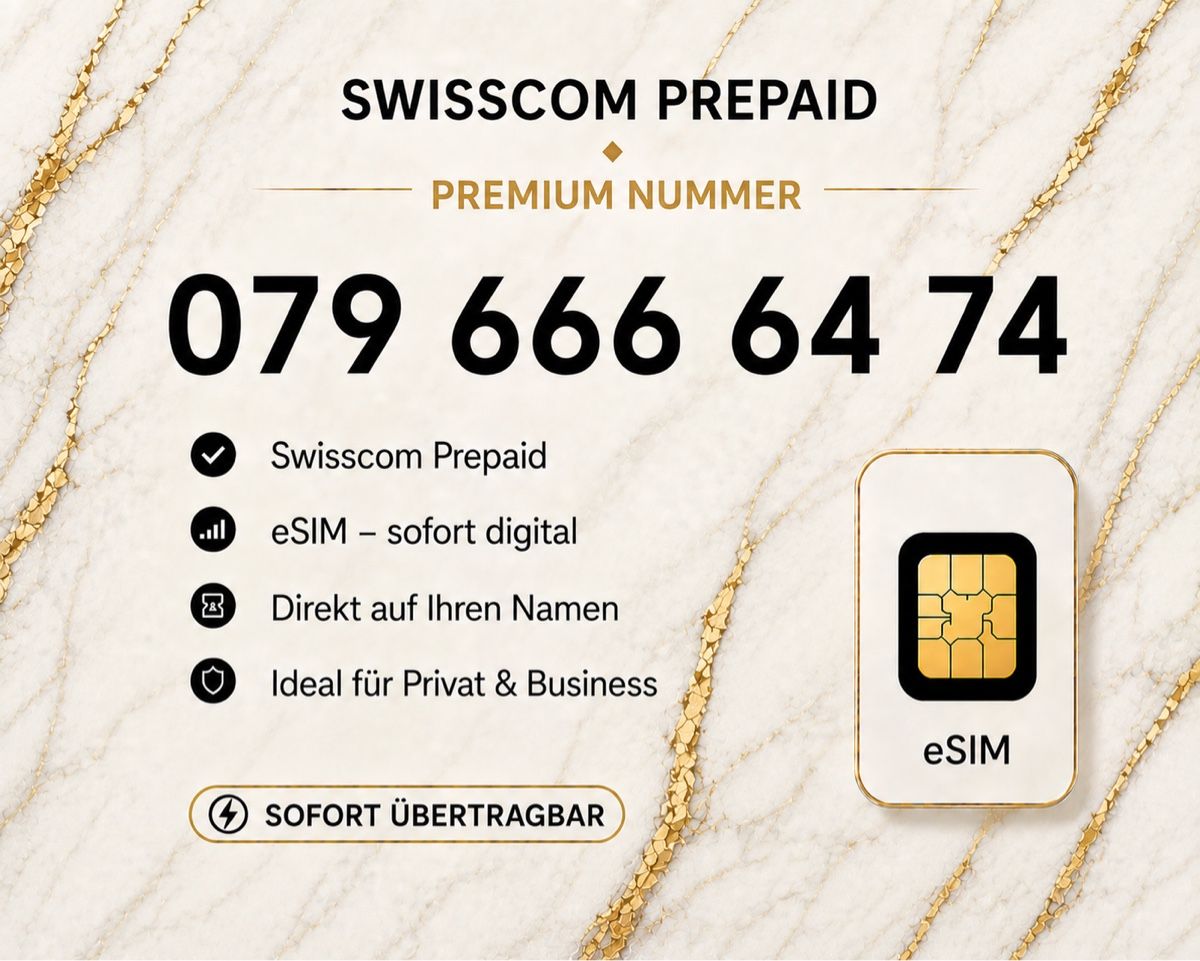 Swisscom Carte prepagate: Swisscom Prepaid Premium Nummer – Nuovo e nell'imballaggio originale da Rotkreuz venduto da 079shop