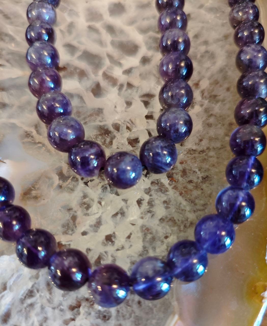 Ketten: EDLE ECHT AMETHYSTST. KETTE IM KUGELFORM, 65 cm. – Neu (gemäss Beschreibung) aus Weiningen ZH von actera 2