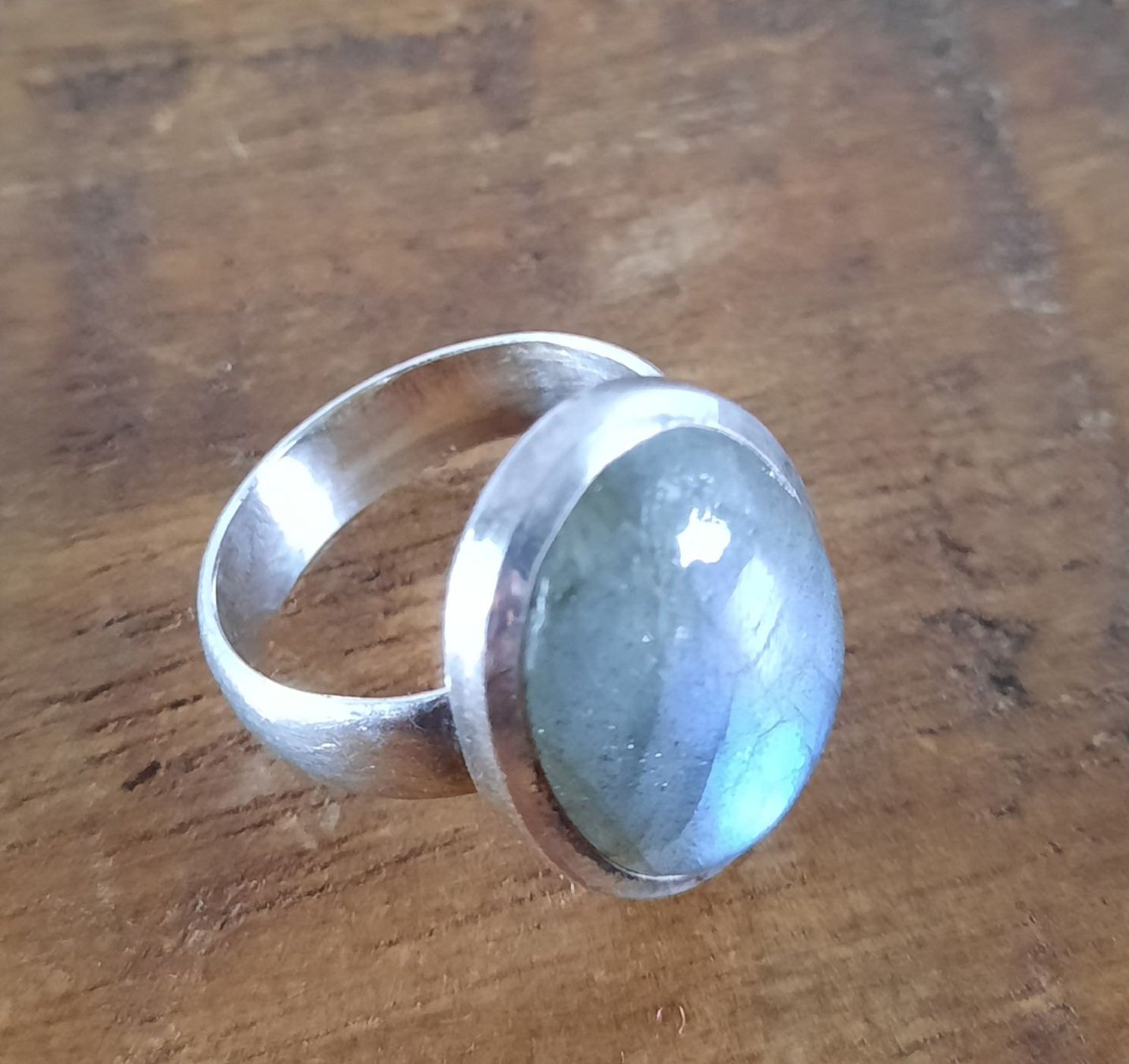 Ringe: Silberring 925 mit Labradorit Edelstein – Gebraucht aus Mönchaltorf von Espressina