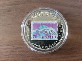 Bank Uganda 1000 Schilling Münze 1996 + Helvetia Briefmarke!