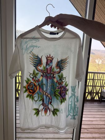 Christian Audigier x Nikki Beach T-Shirt, Weiss, Grösse XL