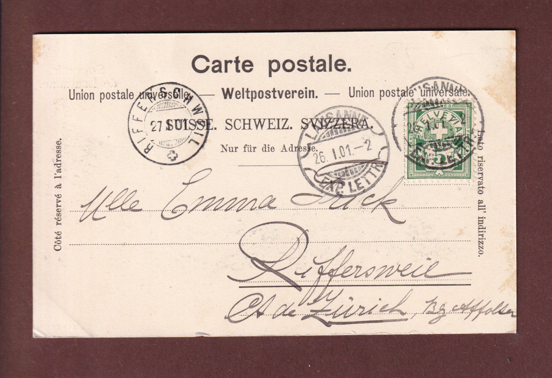 Cartes postales: LAUSANNE - Maison Mercier - 1901 – D'occasion à Pully par nicecards 1