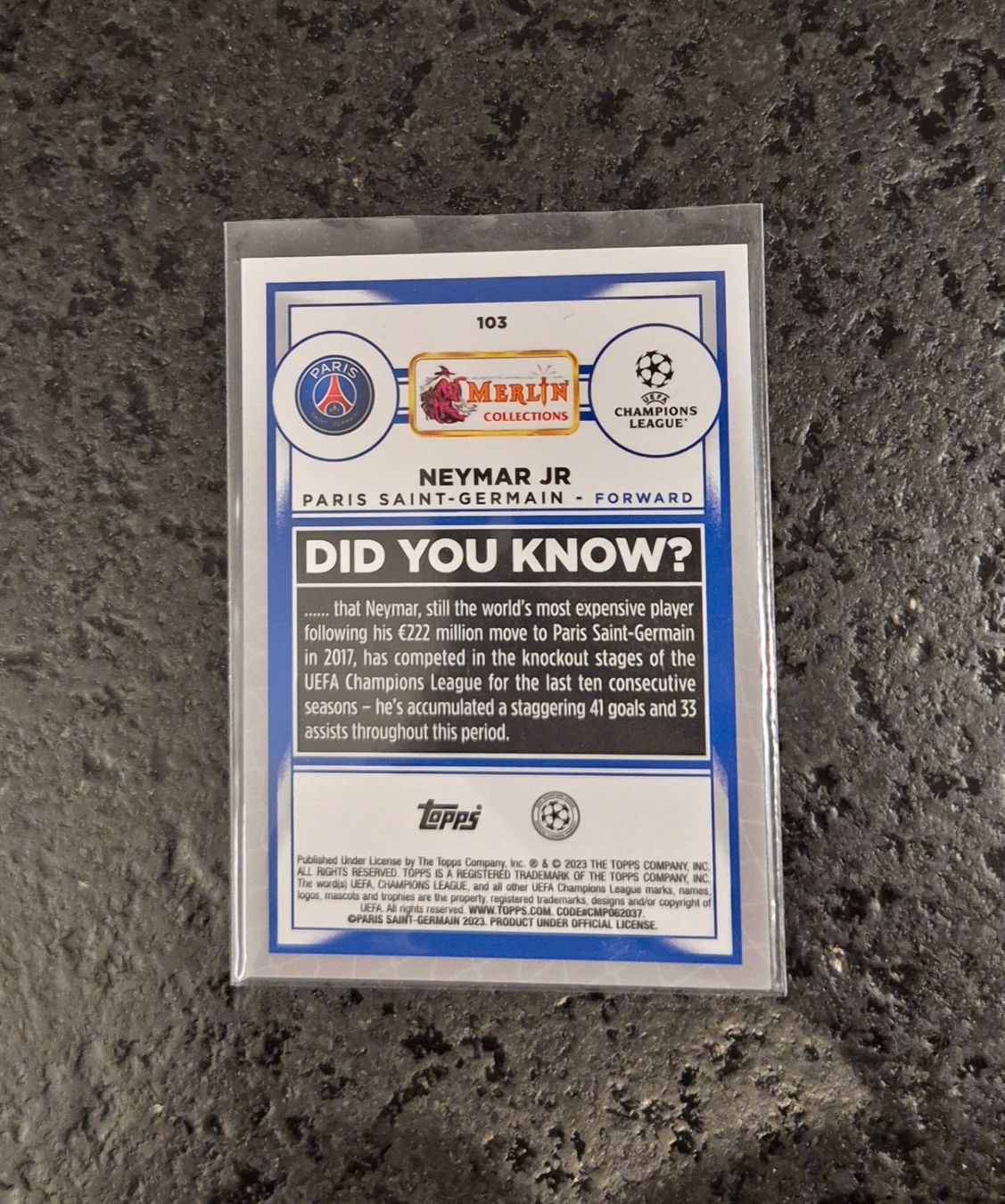 Topps Carte collezionabili: Neymar Jr. - PSG - Topps – Nuovo (secondo la descrizione) da Burg AG venduto da Danoe 1