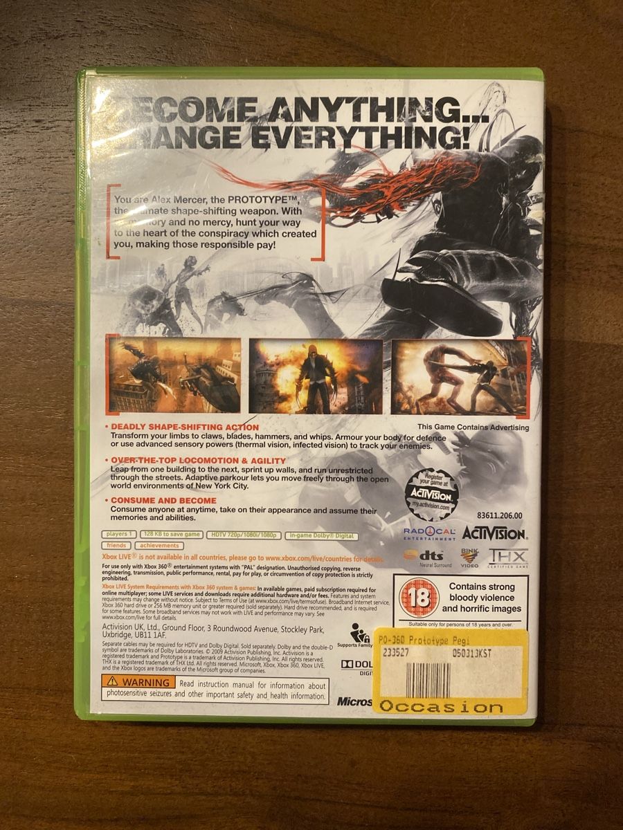 Microsoft Giochi: Prototype für Xbox 360 – Usato da Thunstetten venduto da Virus_33 2