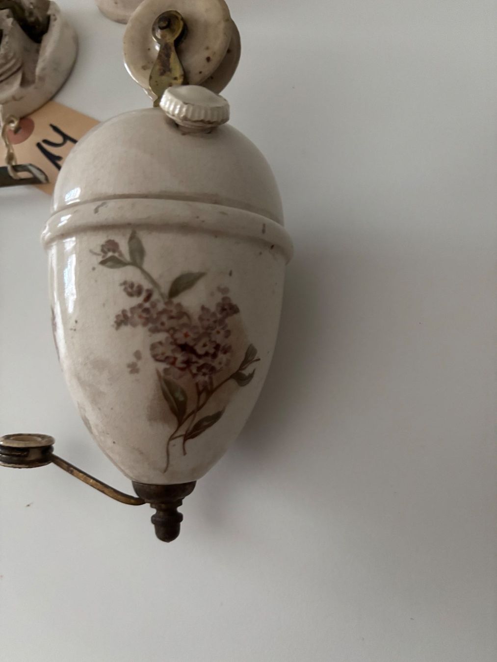 Lampes: Zugpendellampe antik, mit Blumenmuster – D'occasion à Niederurnen par Guste 2