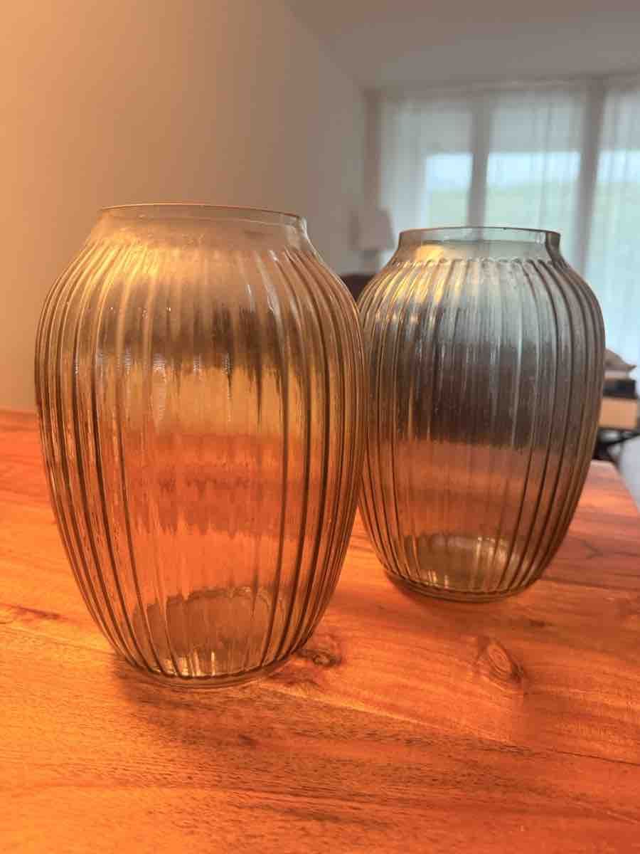 Ikea Vase & Récipients: 2 Glasvasen gerippt transparent – D'occasion à Luzern par seri_beri