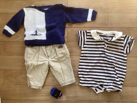 Süsse Babykleidung Set Gr. 62 gestreift 💙 weiss blau