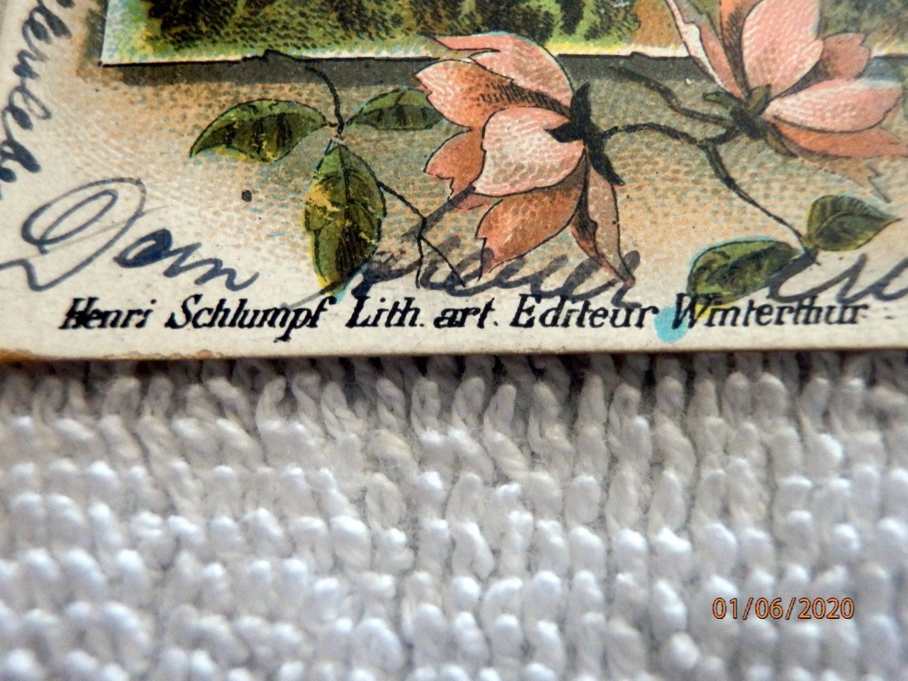 Ansichtskarten: Litho, Souvenir de Neuchatel ohne Marke – Gebraucht aus Ueberstorf von dinbau 4
