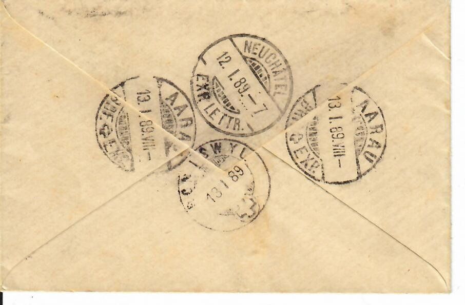Alle Briefmarken: Kleinrief, Dombresson 1889 – Gebraucht aus Hochdorf von Ziegel-16 1