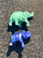 2er Set Miniatur Elefante Türkis und Lapis Lazuli Figur