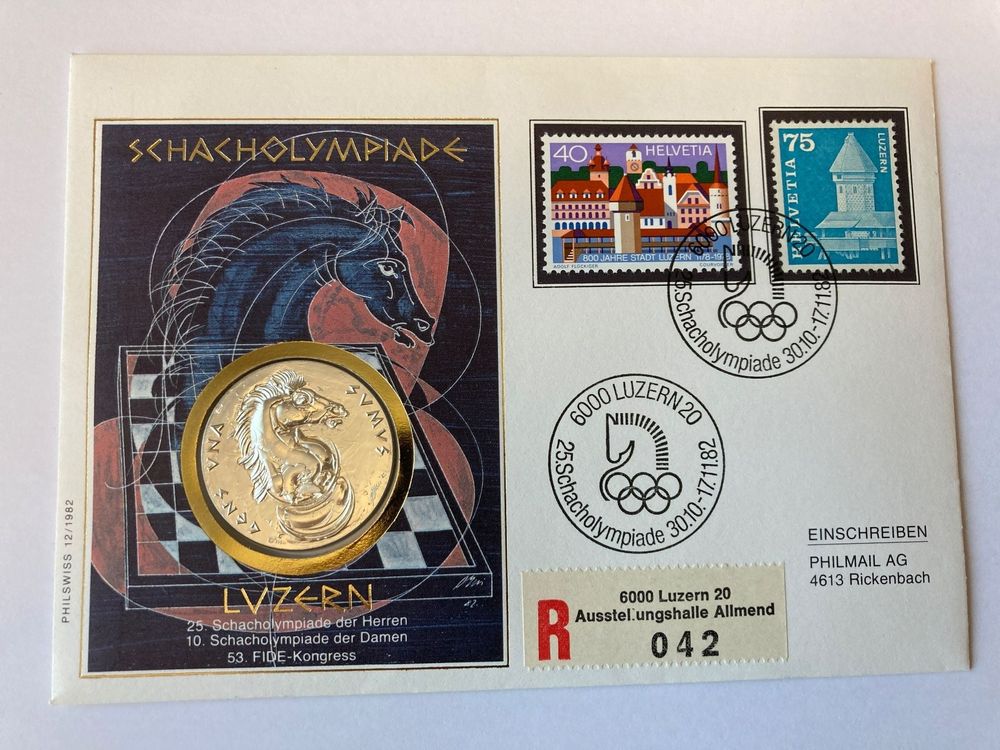 Numisbrief 1982 Schacholympiade Kaufen auf Ricardo