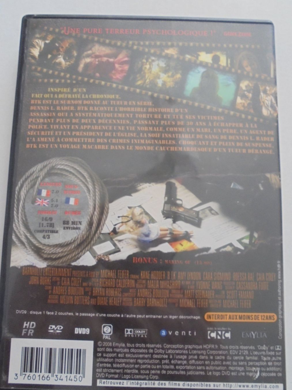 Tutti i DVDs: " 2008 B.T.K Bind. Torture. Kill " DVD français / anglais – Usato da Crissier venduto da Promopost 1
