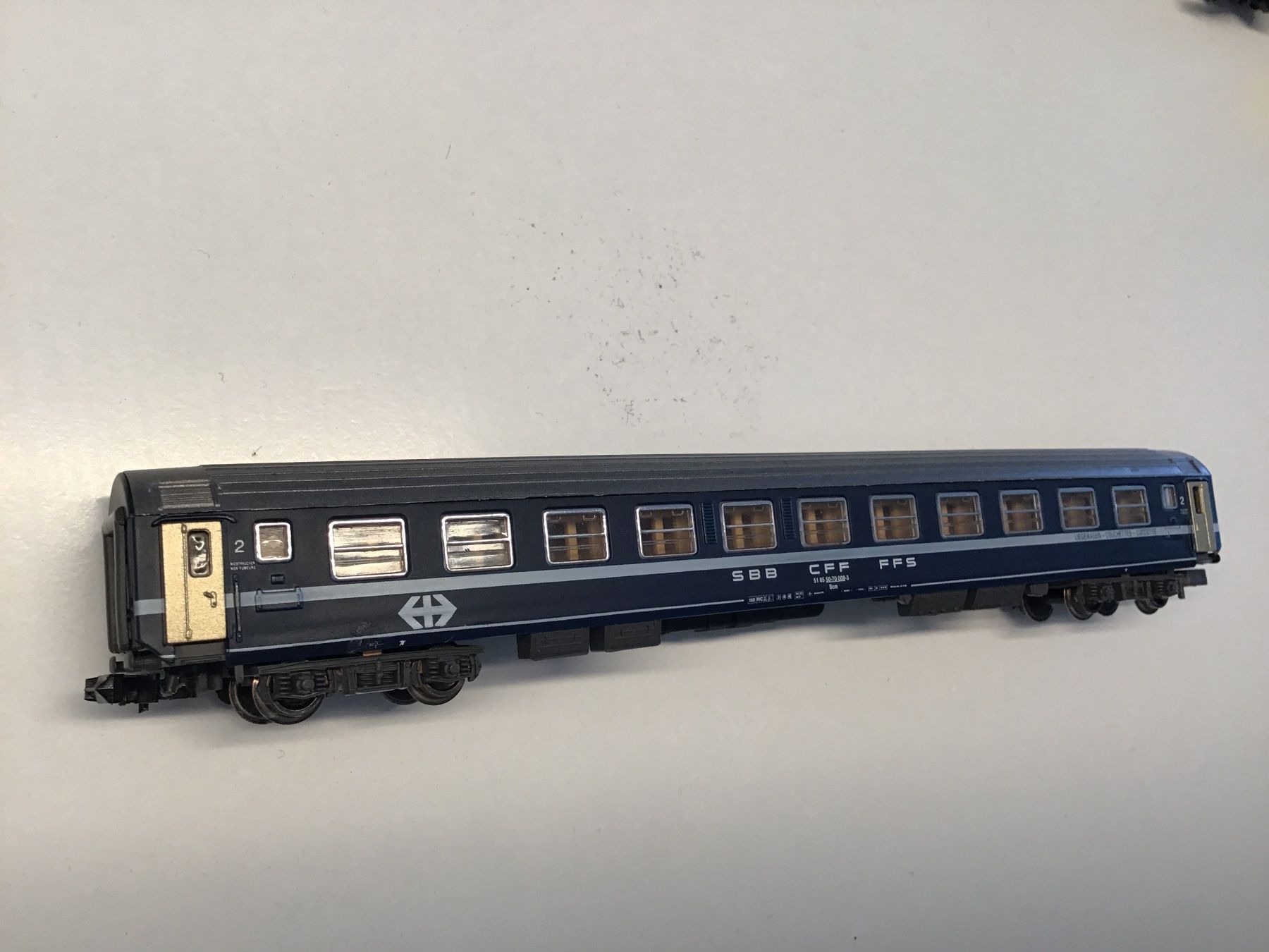 Hobbytrain Modellini di ferrovie: SBB CFF FFS Modellbahnwagen 2. Klasse HOBBYTRAIN SPUR N – Usato da Männedorf venduto da Modelle-aller-Art