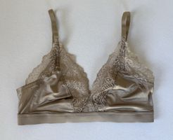Hanro BH Soft Bra NEU S 36 beige Gold Spitze 