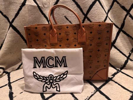 MCM Tote Bag Visetos Brown Shoulder Strap Used Condition