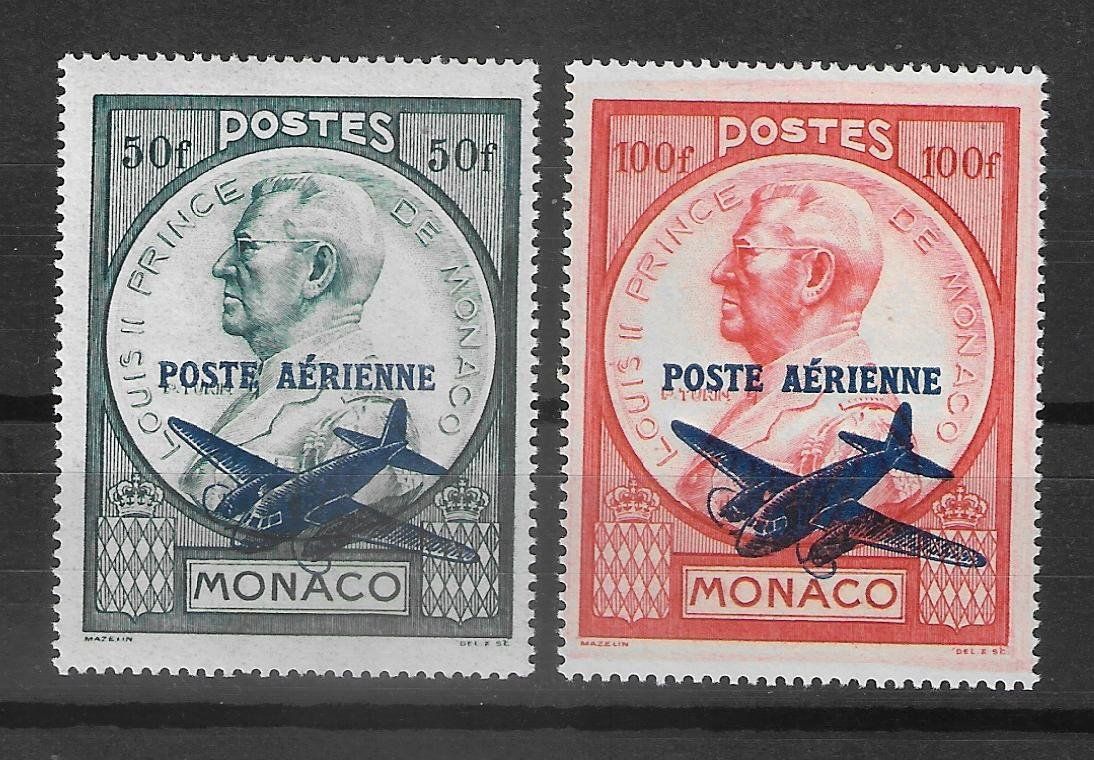 Tous les timbres: Monaco No. 315-316** postfrisch Flugpost – Neuf avec emballage d'origine à Ettingen par Kartenplanet