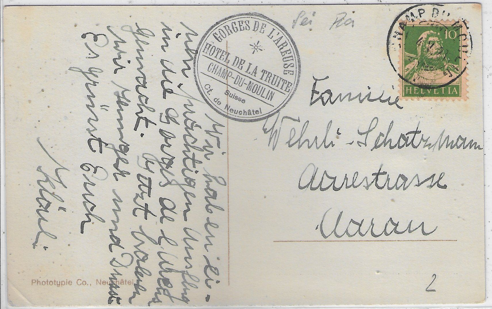 Cartoline postali: Gorge de l'Areuse - Saut de Brot – Usato da Ettingen venduto da Kartenplanet 1