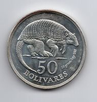 (1330) Venezuela, 50 Bolivares 1975, Riesengürteltier