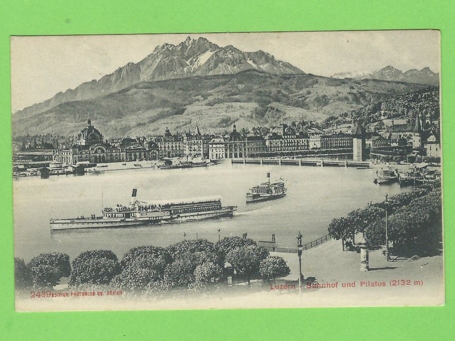 Cartoline postali: Luzern - Bahnhof und Pilatus – Usato da Zürich venduto da t24_de