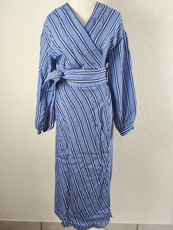 Robe portefeuille H&M bleu rayée taille 36 neuf