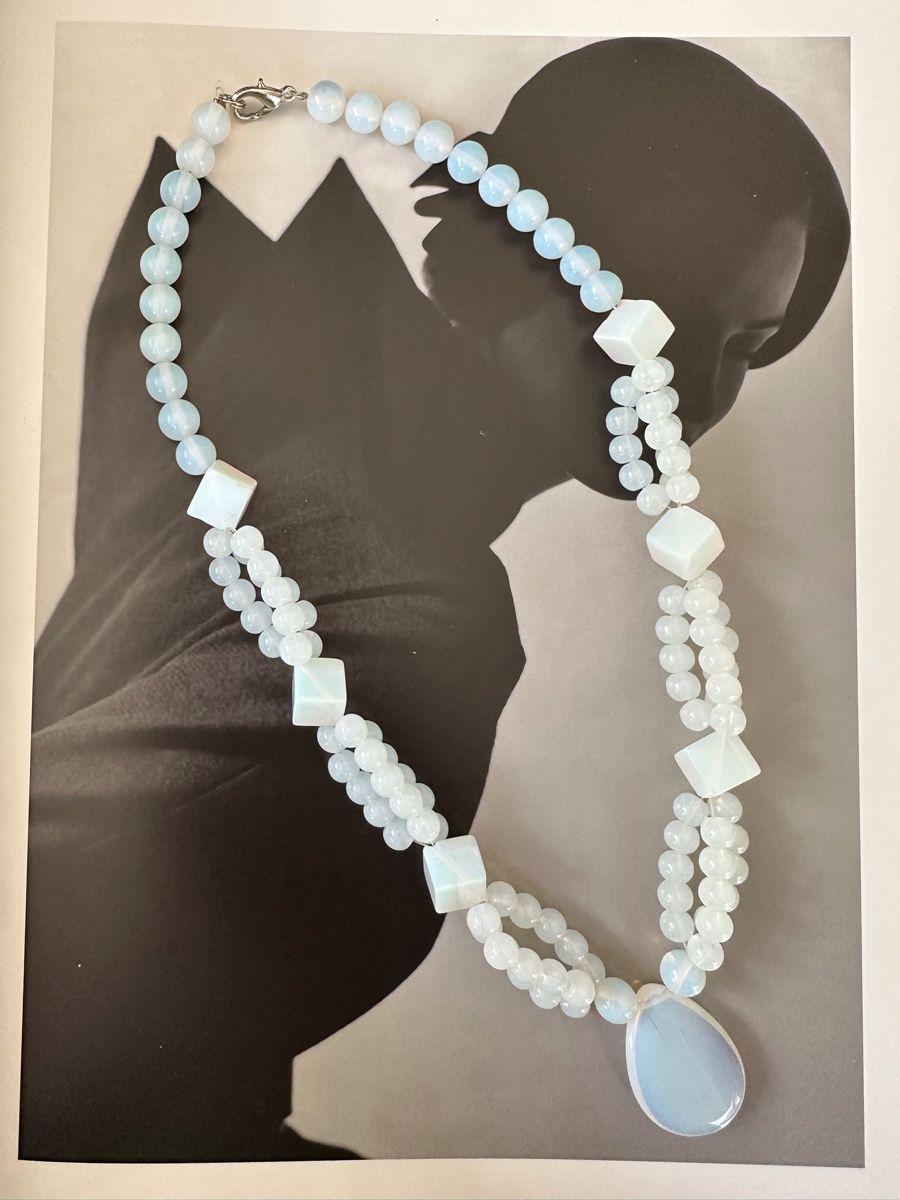 Catenine: Vintage trendige Opalith Glas Halskette Collier – Usato da Zollikon venduto da pan_8jtm 1