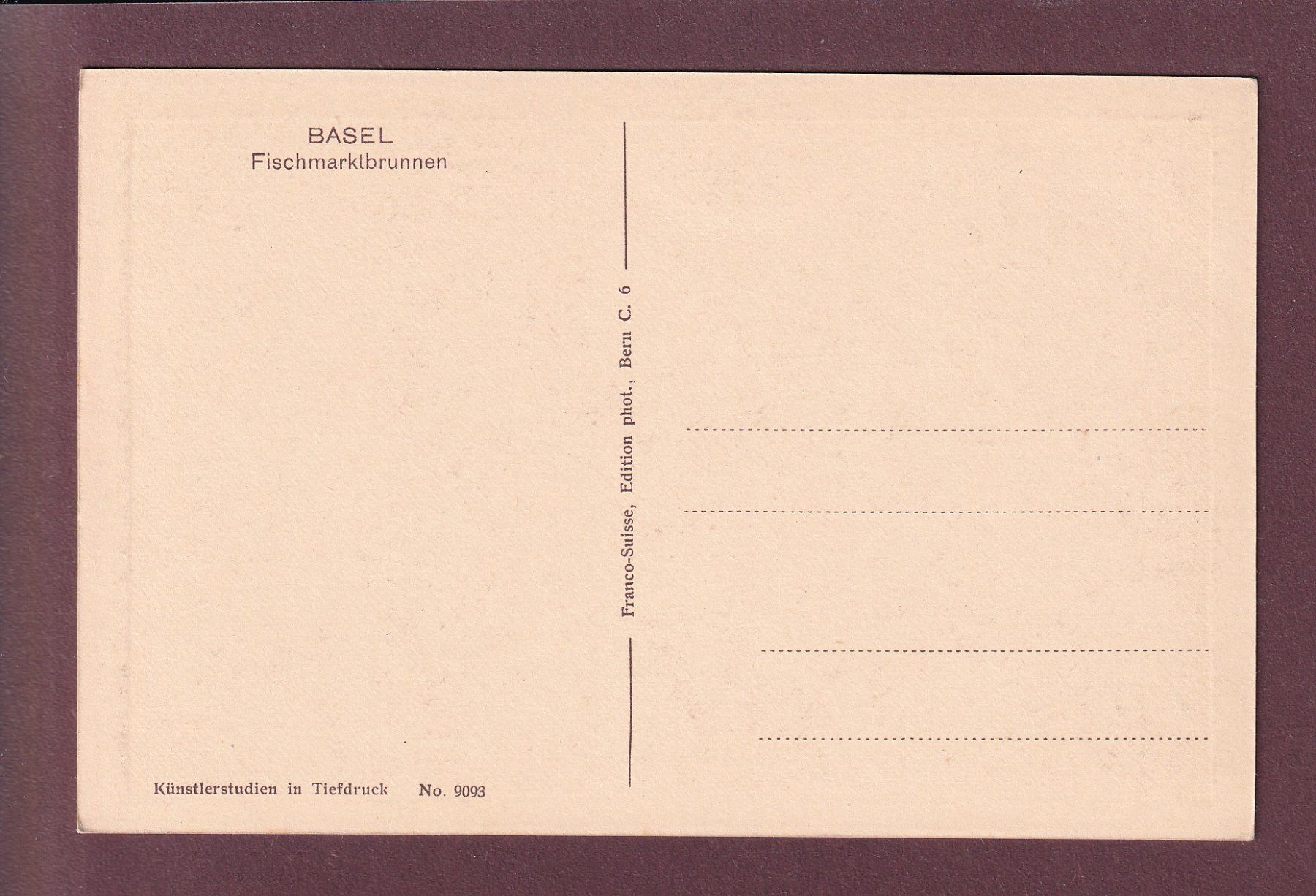 Cartes postales: BASEL - Fischmarktbrunnen – D'occasion à Pully par nicecards 1