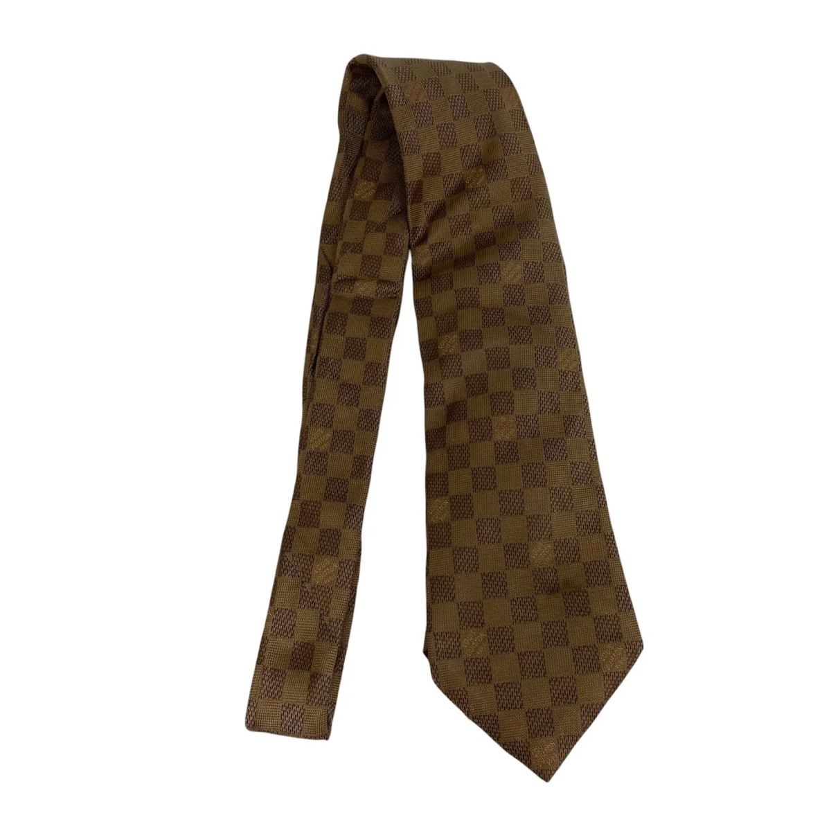 Louis Vuitton Cravatte: Original Louis Vuitton Silk Tie Damier Pattern Brown – Usato da Winterthur venduto da Atelier.W.Maison 1