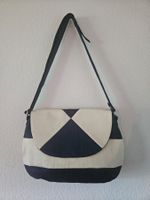 Elegante Designer Umhängetasche Seide Navy/Creme