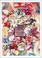 Death NYC Ltd Ed Pop Art Druck "  Floral Coco Chanel Parfum