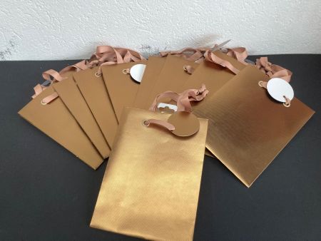 Geschenktaschen gold, 10 Stück, je ca. 22x17x9 cm