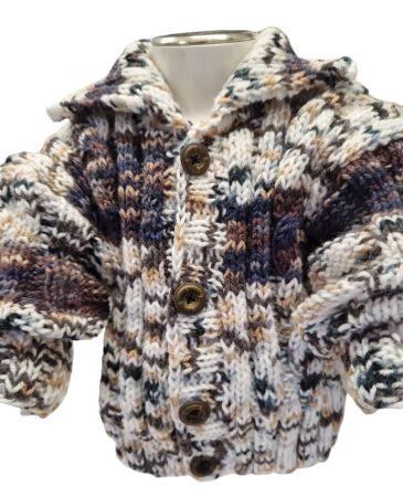 Jacquette 12 mois tricoté main